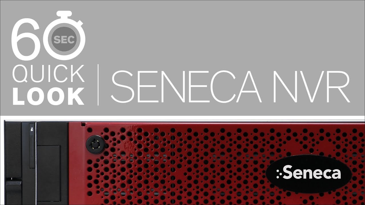 SenecaData's tweet card. 60-Second Quick Look at Seneca NVR
