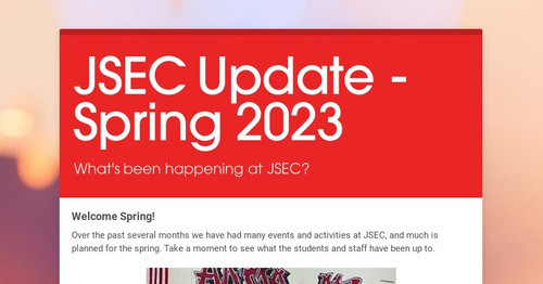 Official_JSEC's tweet card. JSEC Update - Spring 2023