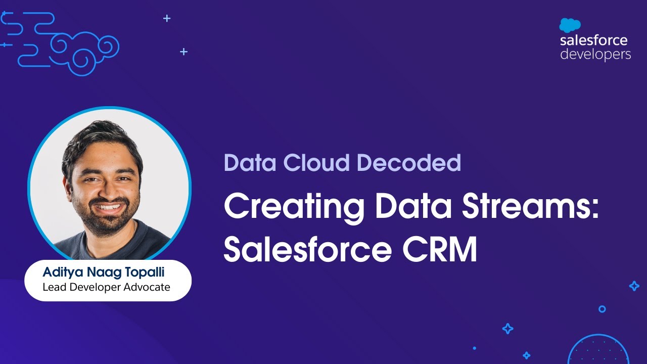 AmitSinghSFDC's tweet card. Creating Data Streams Using Salesforce CRM Connector | Data Cloud...