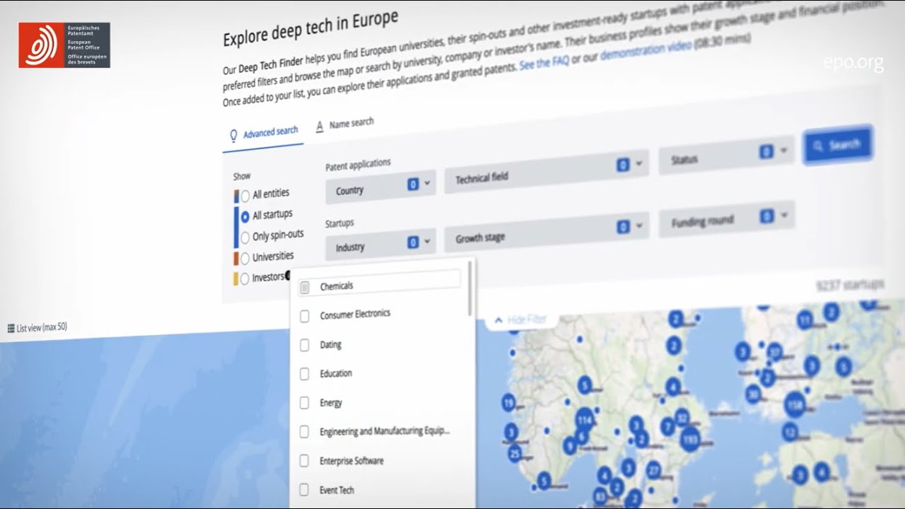 EPOorg's tweet card. Free Deep Tech Finder – connecting investors with startups