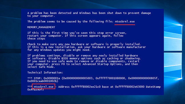 techloriscom's tweet card. Are you experiencing a Blue Screen of Death error? An error message that shows it caused by ntoskrnl.exe. Learn to resolve it below.