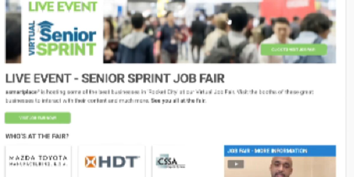 SmartCareersASP's tweet card. The Huntsville Madison County Chamber's Senior Sprint is being moved online this year, but high school seniors can still connect with local employers to find jobs.