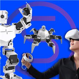 SynthiamRobot's tweet card. Use Meta Quest 2 VR headsets to control a real robot by viewing their cameras and manipulating servos with natural hand gestures or controllers. This skill brings a futuristic touch to remote robot...