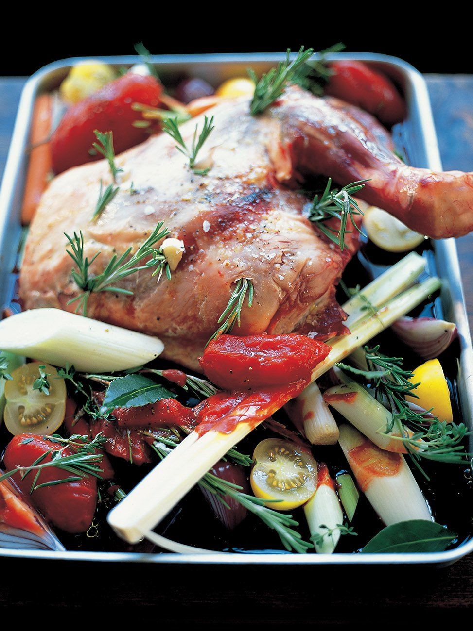 MattBarkerCSB's tweet card. Jamie's lovely slow-cooked shoulder of lamb recipe has bags of Mediterranean flavour with herby roasted vegetables and red wine.