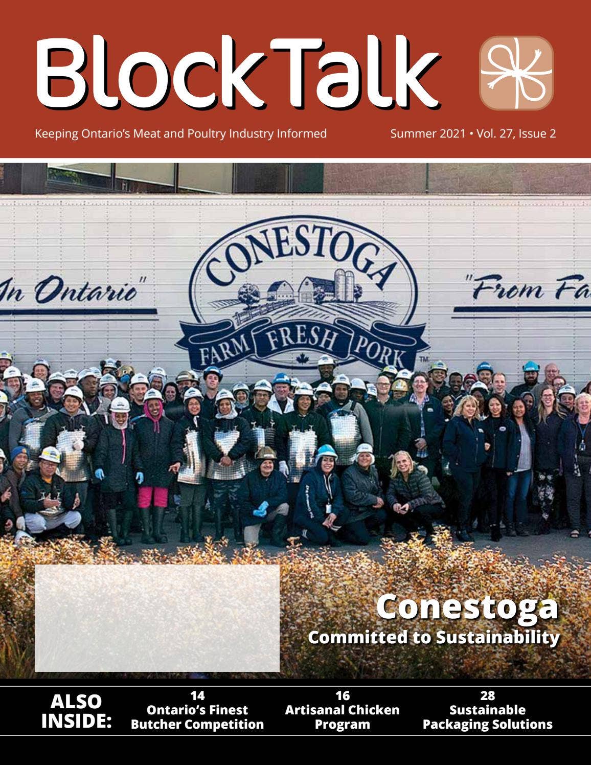 MeatPoultryON's tweet card. The sustainability issue. Featuring Conestoga Meats, Provision Coalition, Chicken Farmers of Ontario Artisanal Chicken Program, Sustainable packaging solutions for the meat industry and regenerative