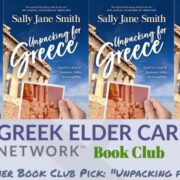 WindyCityGreek's tweet card. Sally Jane Smith will discuss her book, 'Unpacking for Greece', in a virtual event with Greek Elder Care Network