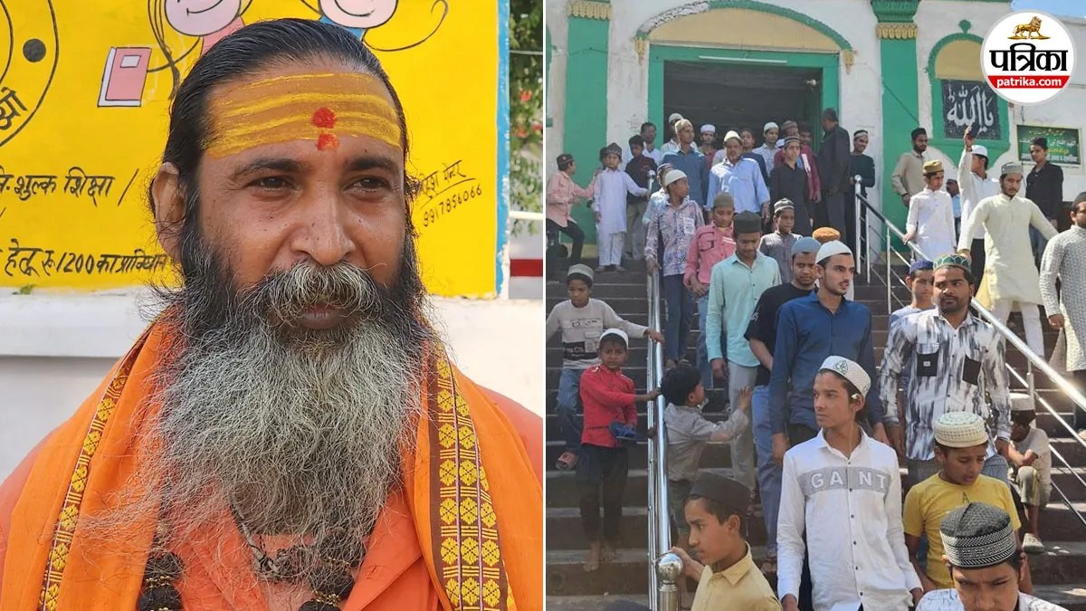 PatrikaUP's tweet card. Sambhal News: संभल में मां कैलादेवी धाम के महंत ऋषिराज गिरि की प्रस्तावित पदयात्रा को लेकर तनाव बढ़ गया है। हजारों समर्थकों की भीड़ के बीच पुलिस बैरिकेडिंग पर विवाद हुआ, जहां महंत ने इंस्पेक्टर पर...