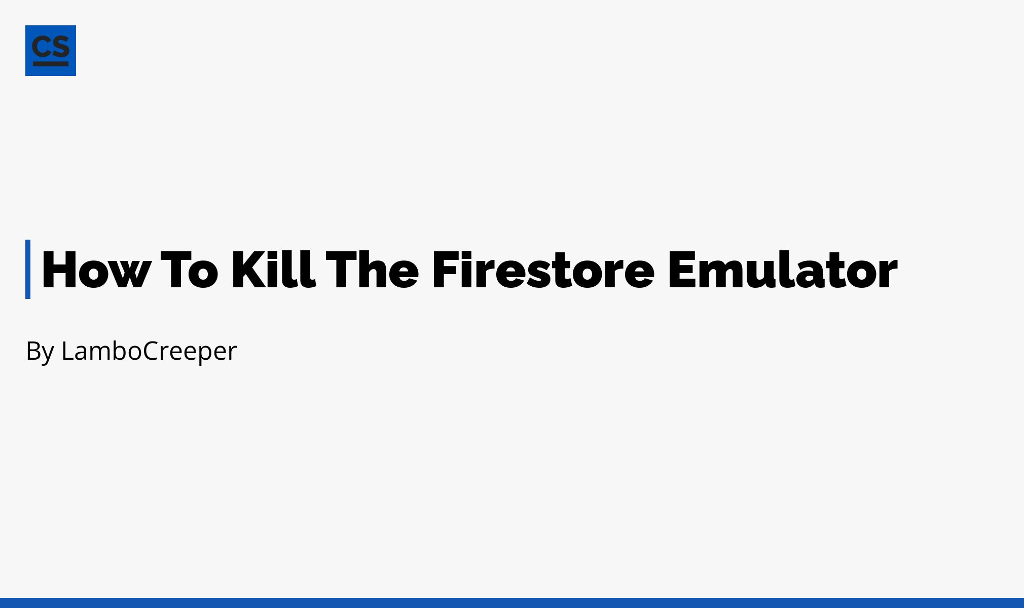 codesupportdev's tweet card. A common problem which I face when using the Firebase Emulator with the Node.js debugger is that my debugger stops running when I am done, but the Firestore Emulator does not stop running.