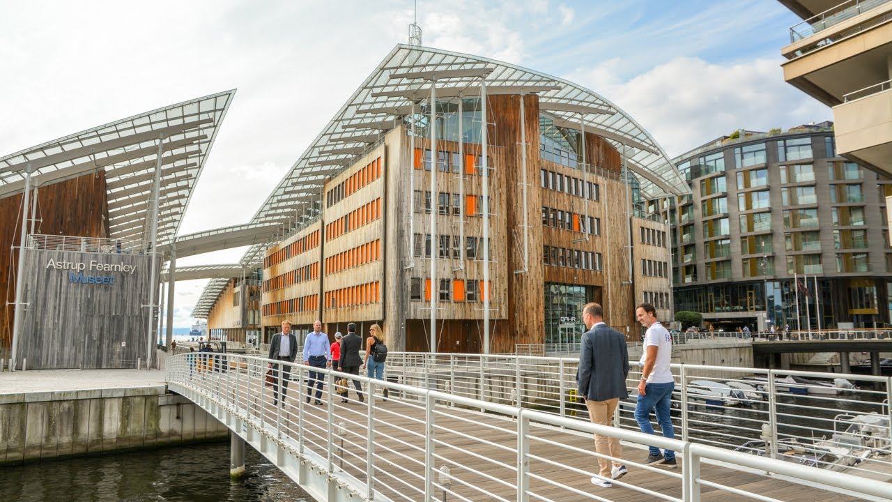 MultiModalExp's tweet card. Aker Brygge and Tjuvholmen Pedestrian Zone (Oslo, Norway - September...