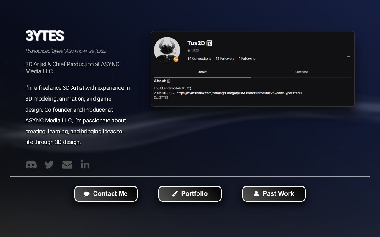 tux2d's tweet card. Tux2D/3YTES portfolio