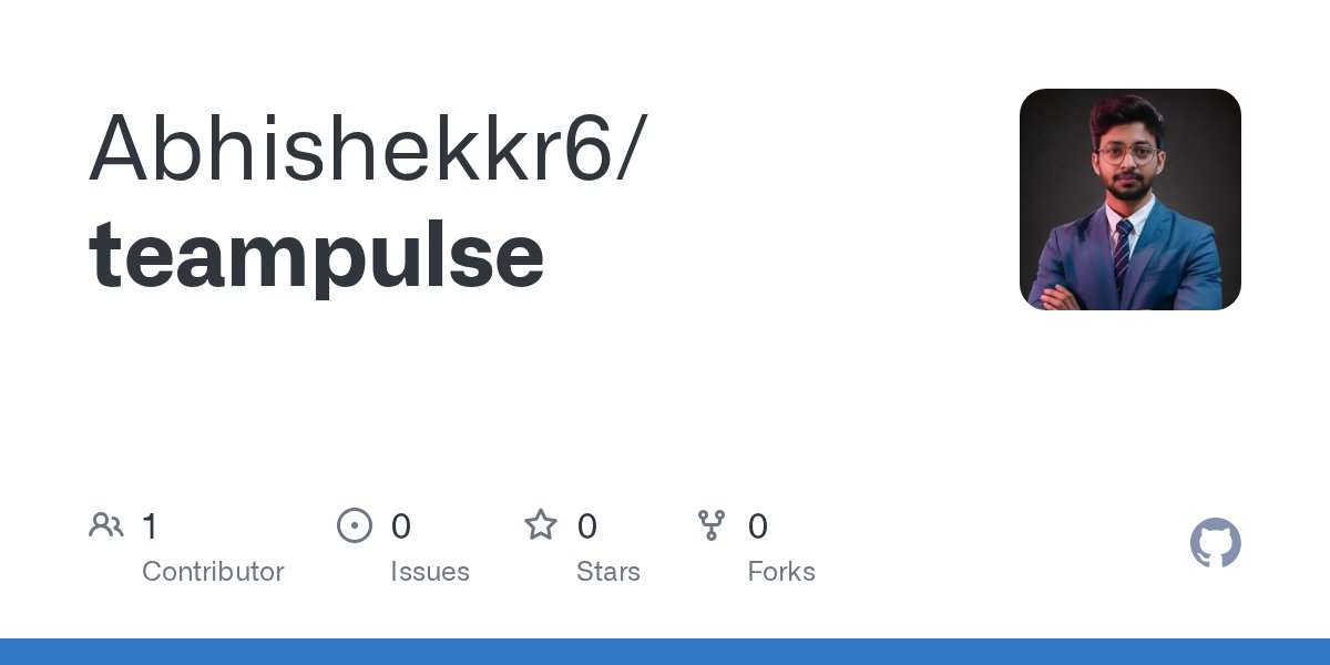 coderabhishek1's tweet card. Contribute to Abhishekkr6/teampulse development by creating an account on GitHub.
