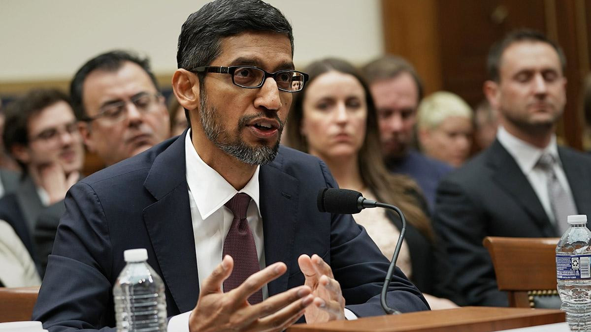 TheStreetTech's tweet card. On Tuesday, Google's CEO was questioned about a number of hot-button issues before the House Judiciary Committee.