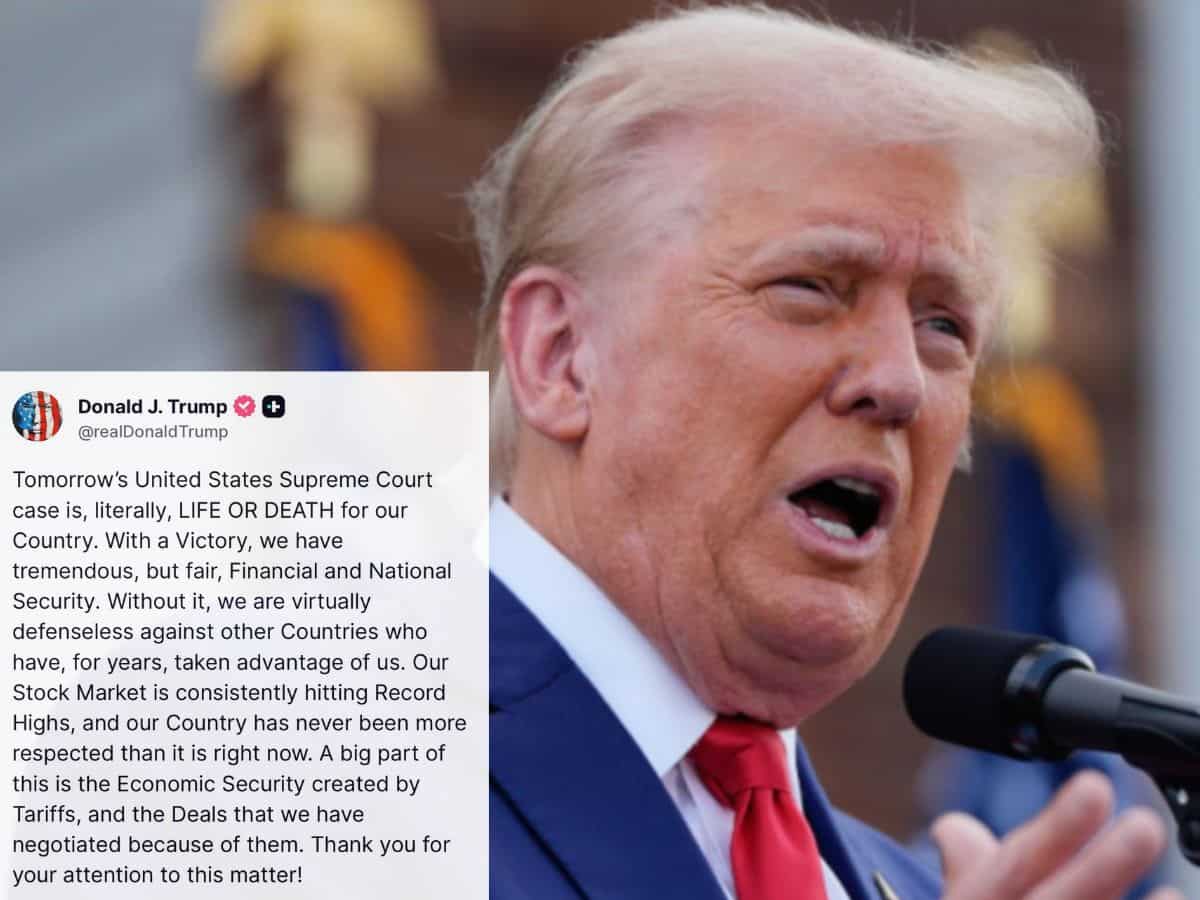 ZeeBusiness's tweet card. The US Supreme Court is set to hear oral arguments on the legality of the Donald Trump 2.0 administration's trade tariffs on November 5. All eyes will be on key signals in the high-stakes case...