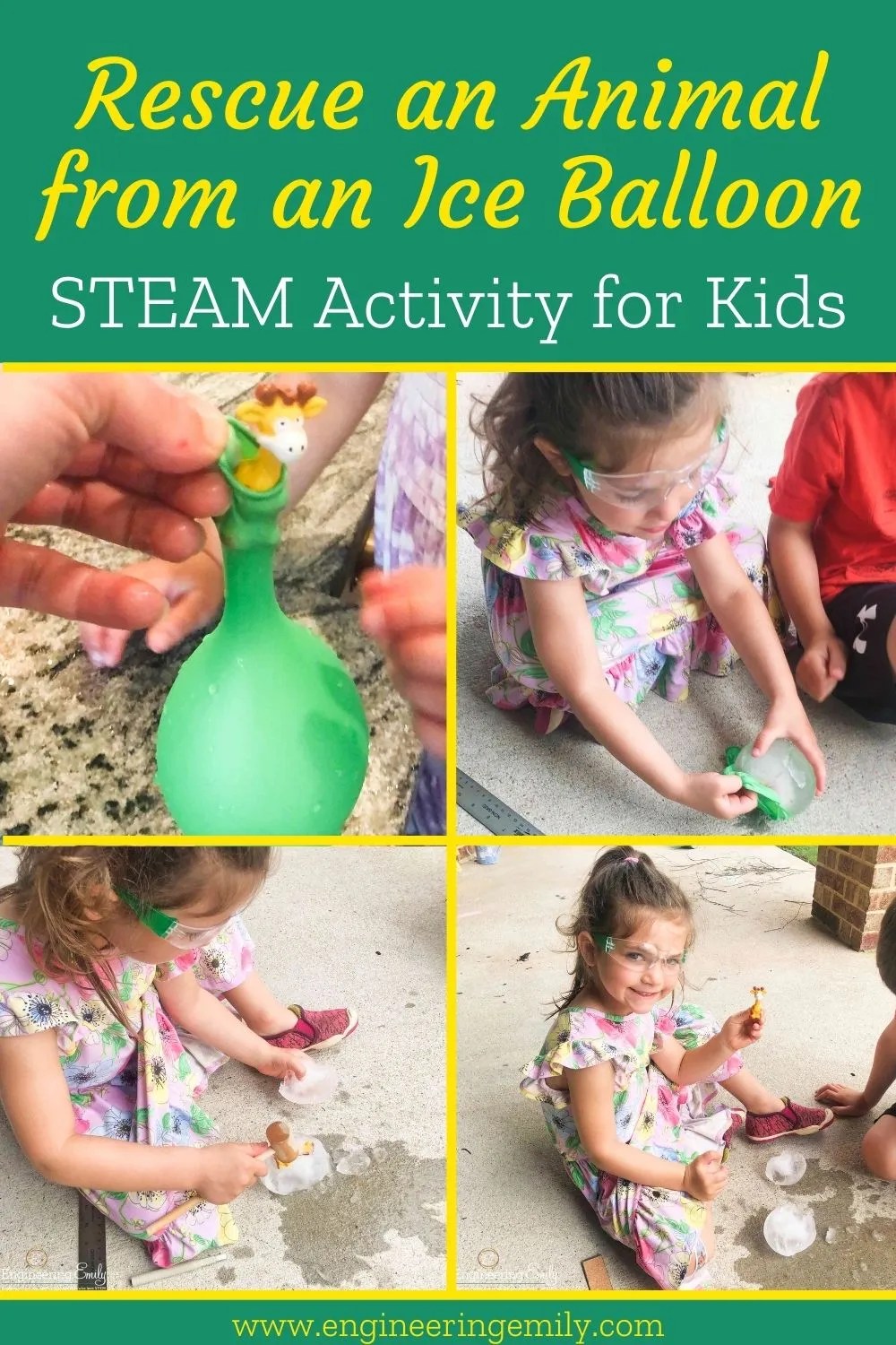 engineeringem's tweet card. In last week’s post I share how my kids found my stash of balloons and wanted to use them for STEAM Activities this summer. This week my kids wanted to use balloons to recreate an activity they saw...