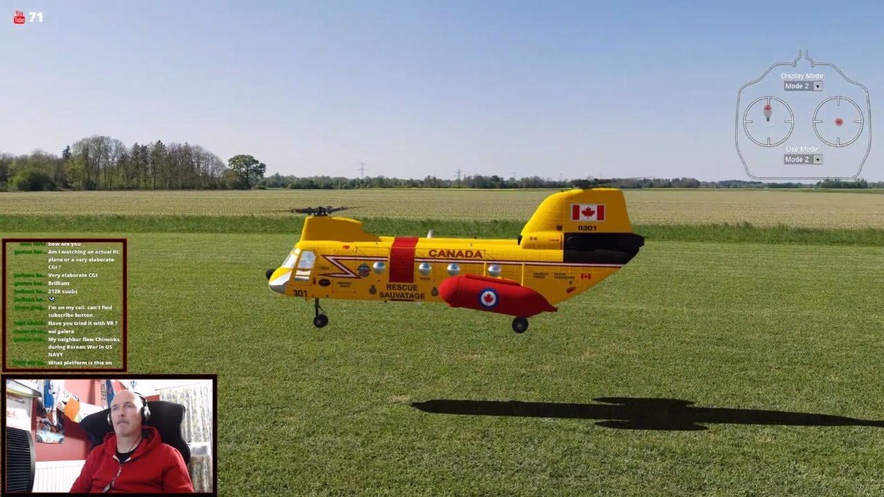 Essential_RC's tweet card. AEROFLY RC8: TWIN ROTOR HELI ACTION ! (LIVE STREAM PLAYBACK)