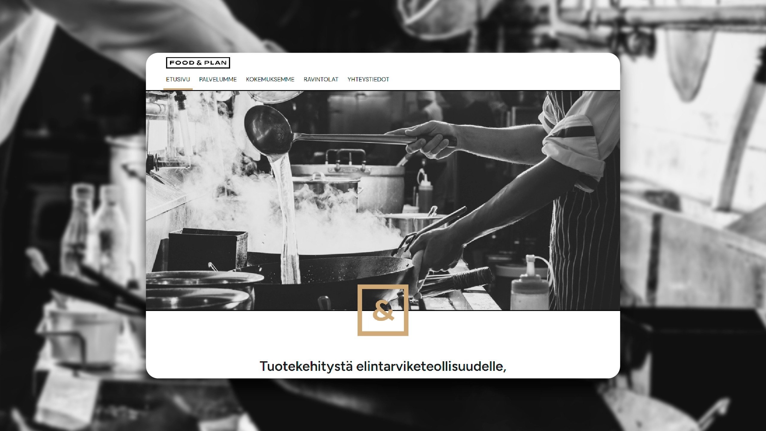 vierityspalkki's tweet card. Lähtökohta: Food and Plan on yritys, joka tarjoaa tuotekehitystä elintarviketeollisuudelle, tuottajille ja ravintoloille. Heillä oli tarve toteuttaa verkkosivu-uudistus, joka toisi palveluille lisää...