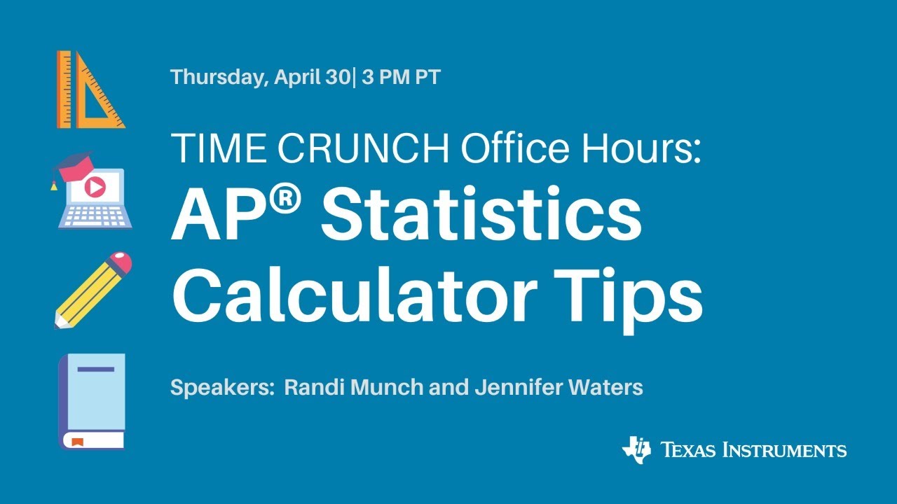 cbmathguy's tweet card. TI Office Hours TIME CRUNCH: AP Statistics Calculator Tips