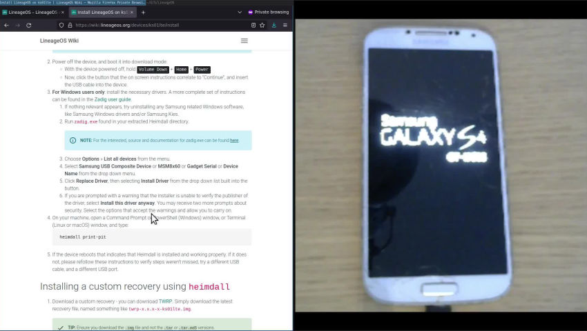 fsfe's tweet card. Flashing Samsung GT i9505 with LineageOS walk-through