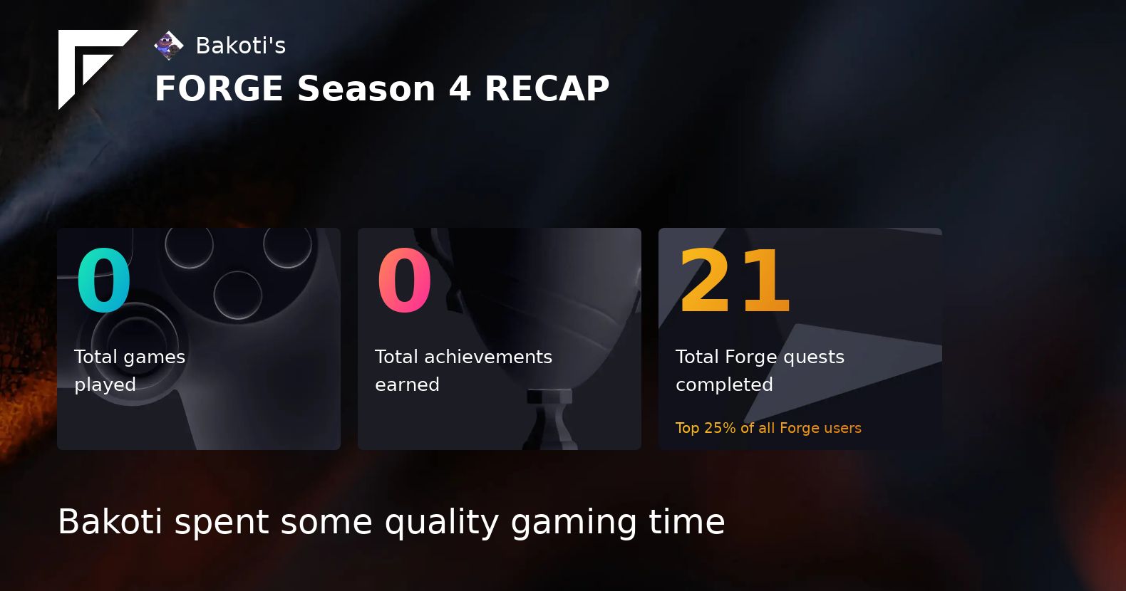 Opzy_kofoshi's tweet card. Forge Season Recap