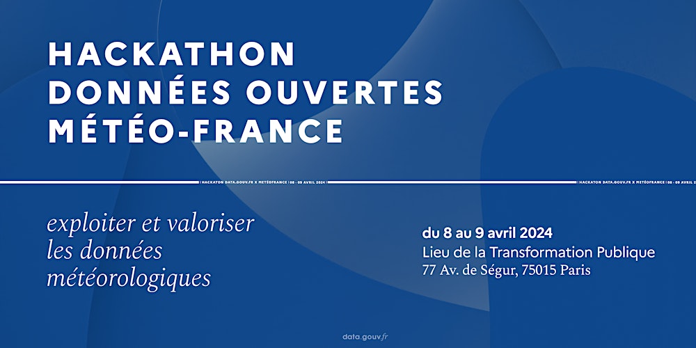 DataForGood_FR's tweet card. Venez exploiter et valoriser les données publiques météorologiques ! En ligne ou en physique à Paris.