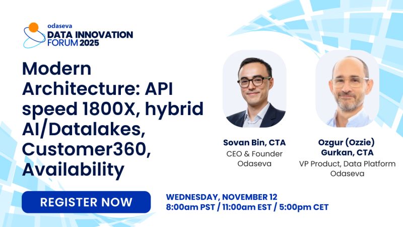 sharoneesl's tweet card. The Odaseva Data Innovation Forum is coming in 2 WEEKS! This annual, two-day virtual event brings together enterprise-level Salesforce architects to talk about ideas, opportunities, and strategies to...