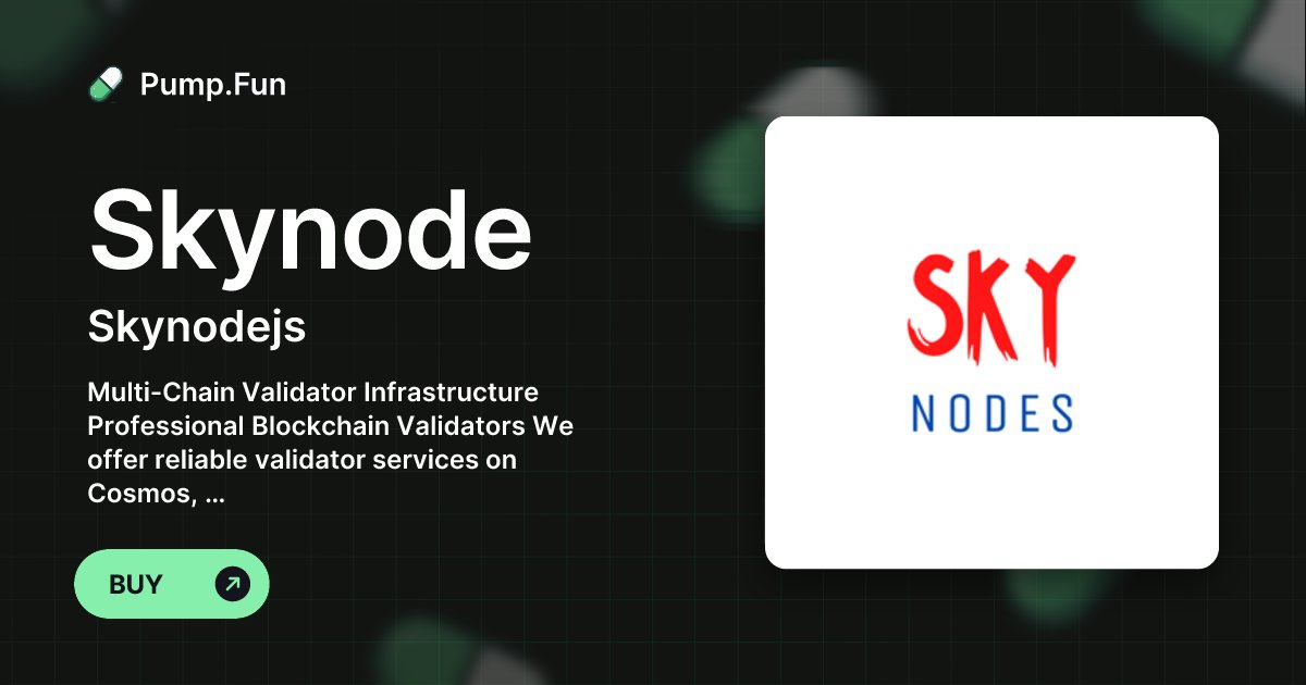 skynodejs's tweet card. Multi-Chain Validator Infrastructure Professional Blockchain Validators We offer reliable validator services on Cosmos, Ethereum, Solana, Polkadot, and many other blockchain networks. Stake your...