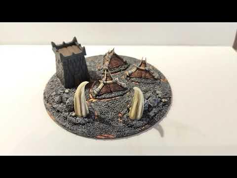 Tomsche69's tweet card. Artisan Contest terrain entry: Warmaster Hobgoblin camp