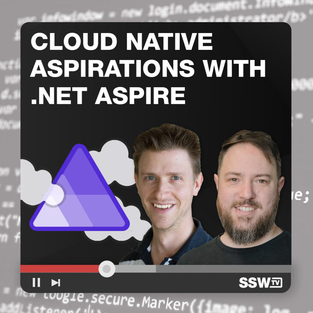 firebootcamp's tweet card. NEW RELEASES Cloud Native Aspirations with .NET Aspire | Matt Wicks and Rob Pearson | SSW User Group 02/05/2024 This session focuses on .NET Aspire’s capabilities and the multi-platform versatility...