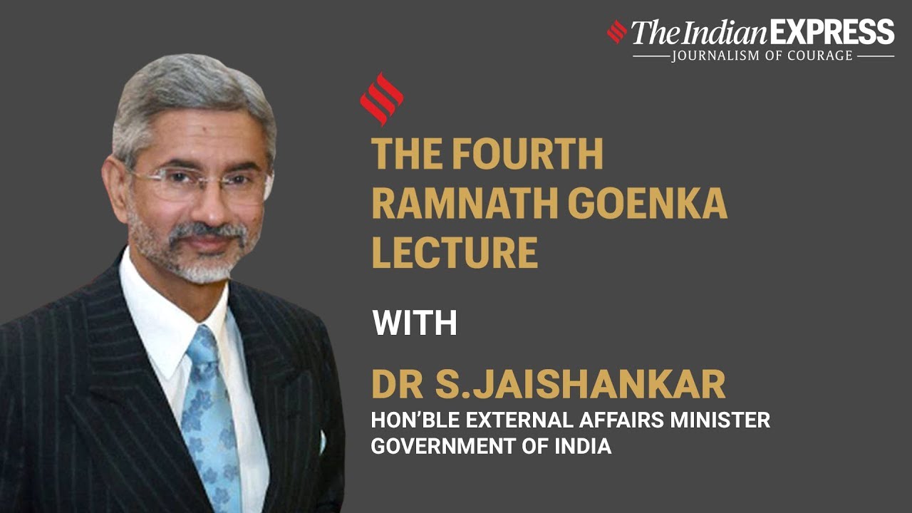 RNGLecture's tweet card. EAM Dr S Jaishankar at 4th Ramnath Goenka Lecture 2019 | Minister Of...