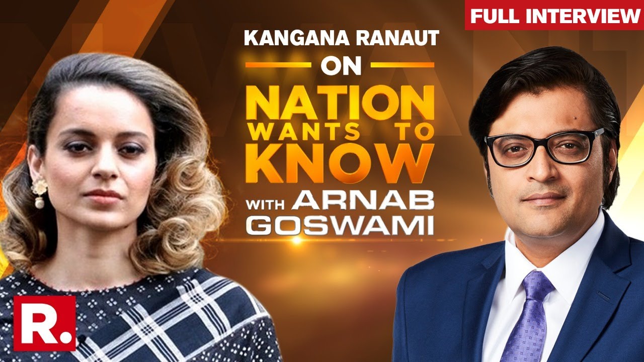 KanganaTeam's tweet card. Kangana Ranaut With Arnab Goswami On Nation Wants To Know