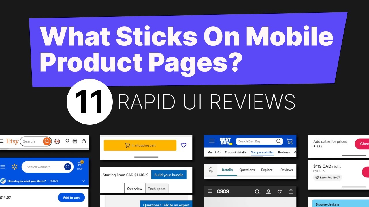 wireframes's tweet card. What Sticks On Mobile Product Pages - 11 Rapid UI Reviews Of Floating...
