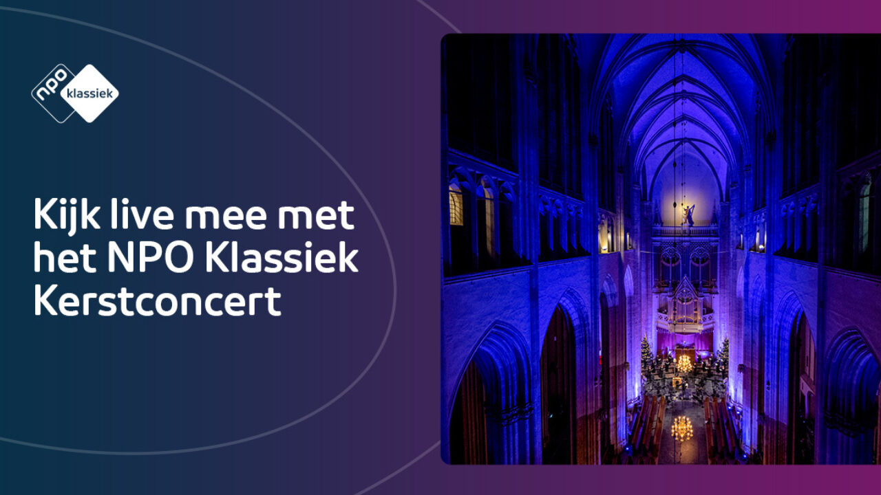 NPOKlassiek's tweet card. Klassieke kerstmuziek met het Groot Omroepkoor en een ensemble uit het Radio Filharmonisch Orkest o.l.v. Benjamin Goodson.