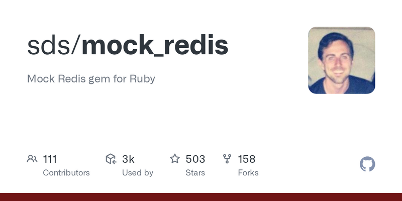 RubyOnRailsBa's tweet card. MockRedis provides the same interface as redis-rb, but it stores its data in memory instead of talking to a Redis server. It is intended for use...
