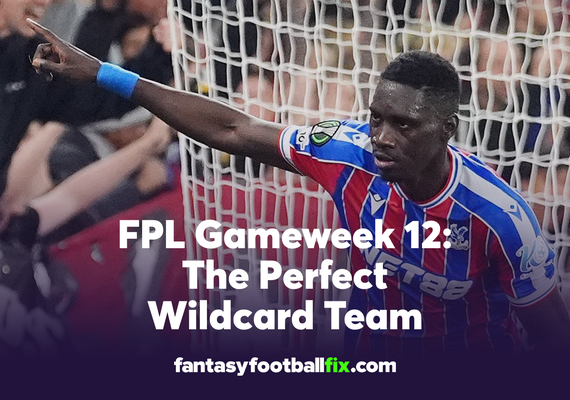 FantasyFootyFix's tweet card. Discover the best FPL Wildcard team for Gameweek 12. Use AI tools to maximise points, lock key players, and build the perfect Fantasy Premier League squad.