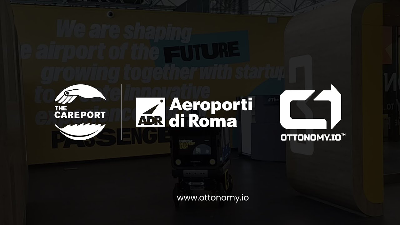 Ottonomy_IO's tweet card. #Ottobot at @AeroportidiRoma #Rome #FiumicinoInternationalAirport...