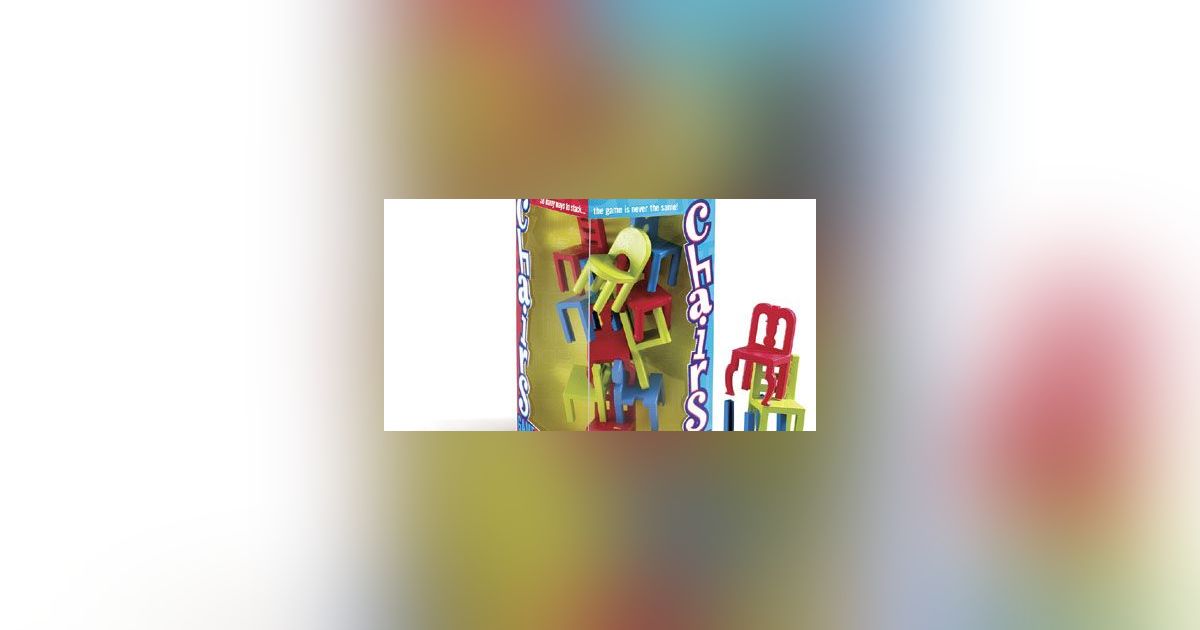 TheBoardgameBot's tweet card. Stack chairs on top of each other without toppling them.