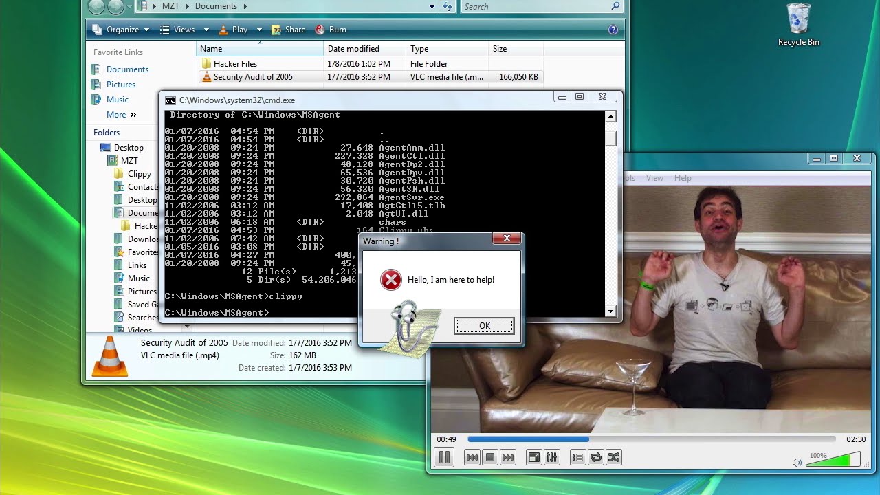 dugsong's tweet card. Hacker History: Who Killed Clippy?