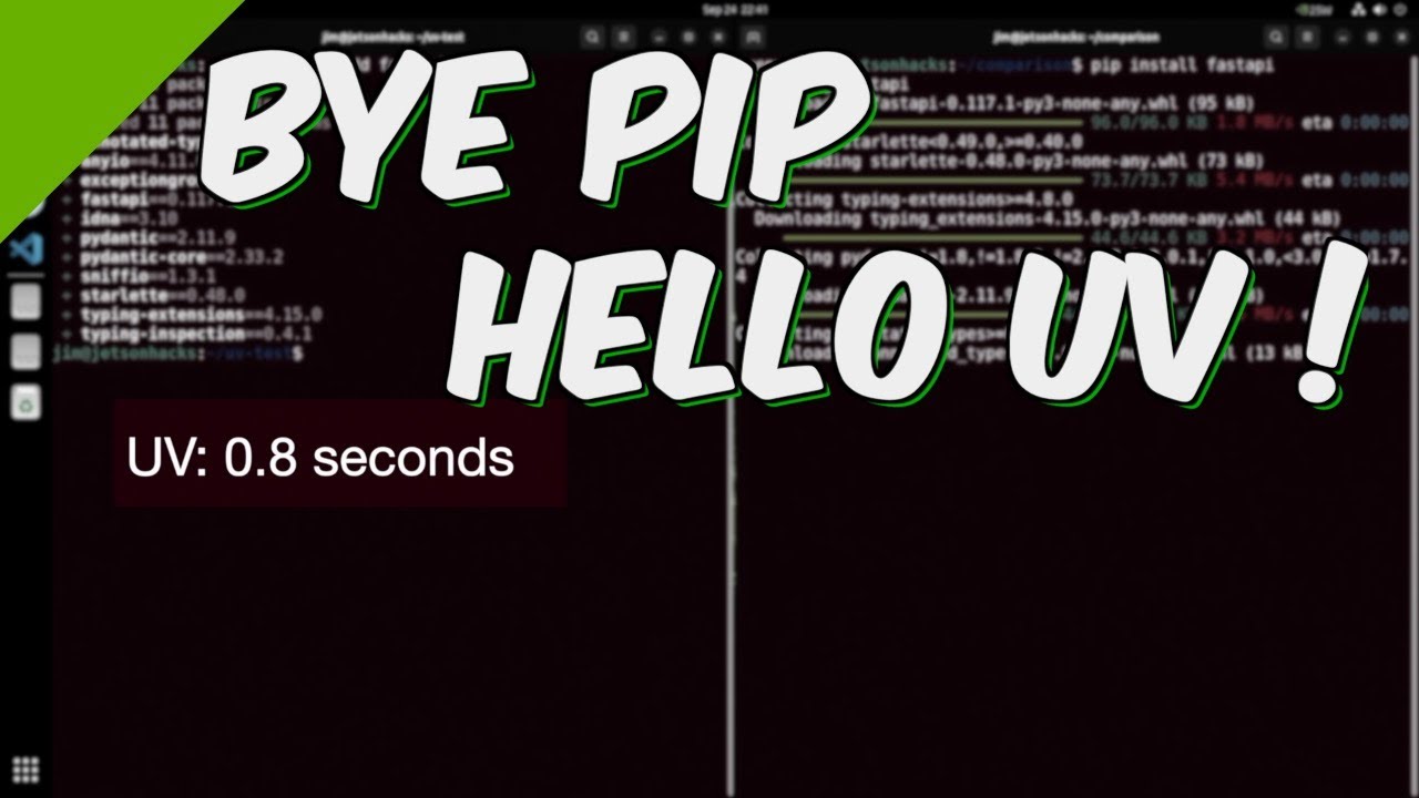 Jetsonhacks's tweet card. Stop Using pip - Use UV Like the Pros Do!