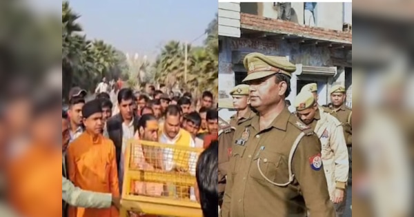 ZEEUPUK's tweet card. Sambhal News: संभल में हिंदू सगंठनों के साथ महंत ऋषि राज गिरी द्वारा हरिहर मंदिर पदयात्रा निकालने के ऐलान के बाद शहर में सुरक्षा कड़ी कर दी गई है. कैलादेवी में मंदिर में भीड़ जुटने लगी है तो वहीं...