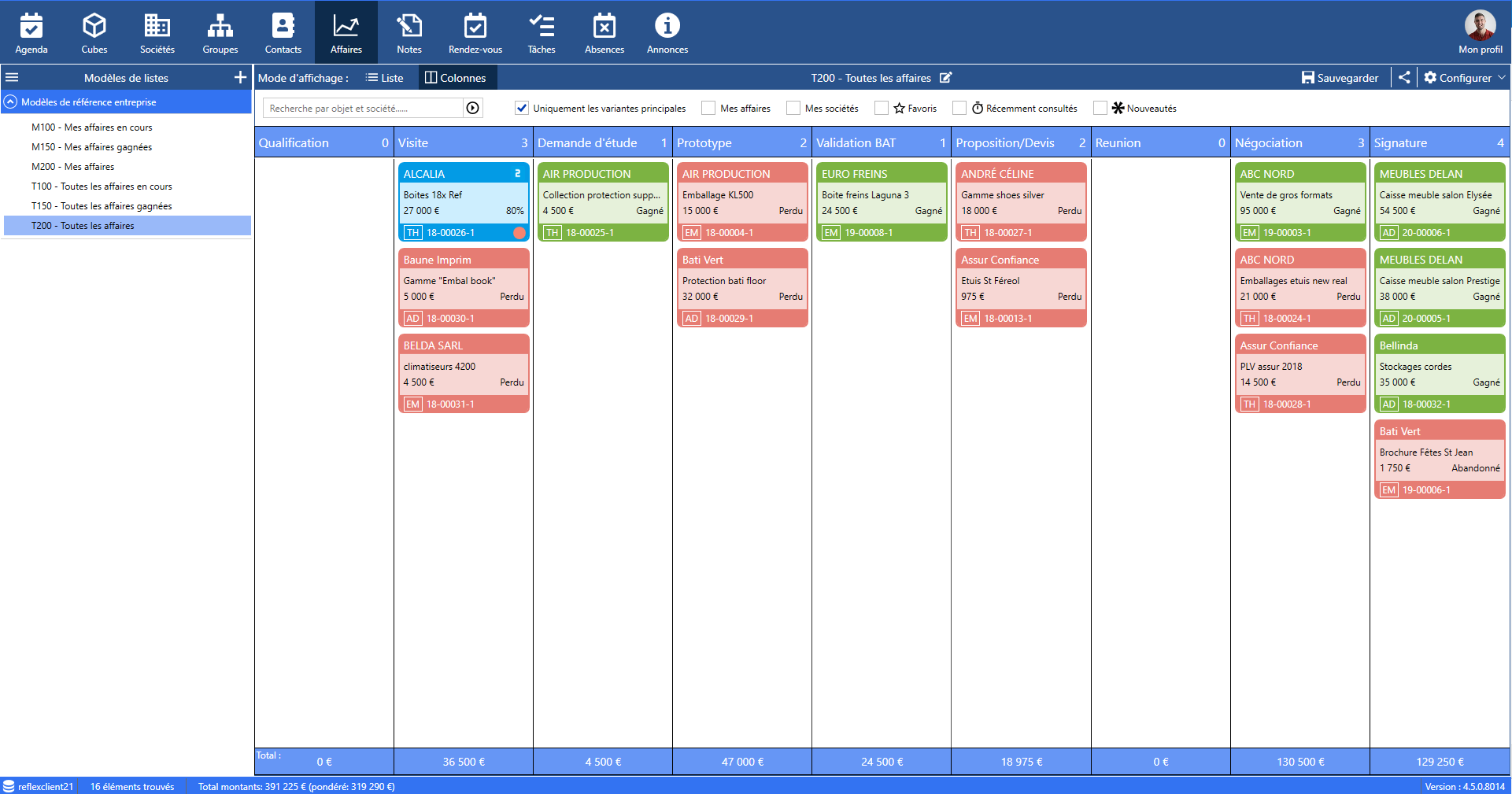 VolumeSoftware's tweet card. Volume Software a le plaisir de vous présenter la version 4.5 de ReflexClient. Cette version introduit un nouvel affichage des listes d'affaires, en