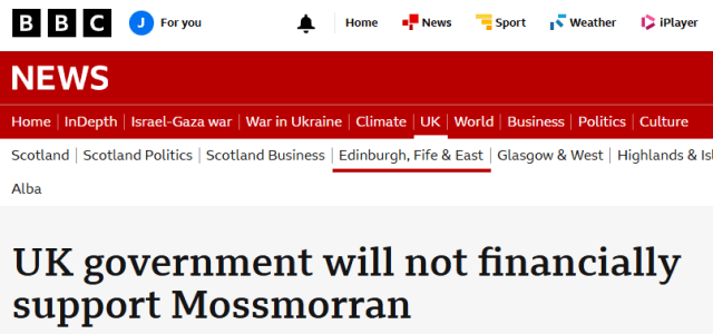 ProfJWR's tweet card. Professor John Robertson OBA Today, BBC Scotland has the above, and: The UK government has said it will not offer financial support to keep the Exxon Mobil plant at Mossmorran open. Speaking in the…