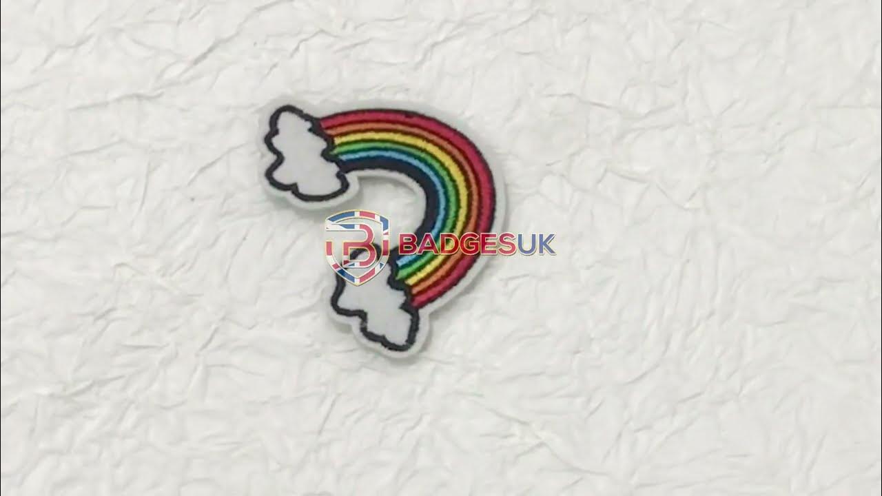 G80456931's tweet card. Rainbow With Clouds Patch From Badges UK