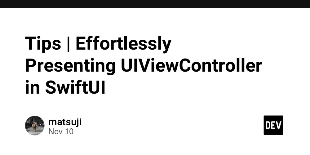 prod42net's tweet card. This article introduces tips for presenting UIViewController in SwiftUI. While this might seem...
