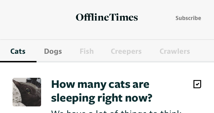 almereyda's tweet card. Understanding user state in an Offline First world is hard. Communicating it is harder.