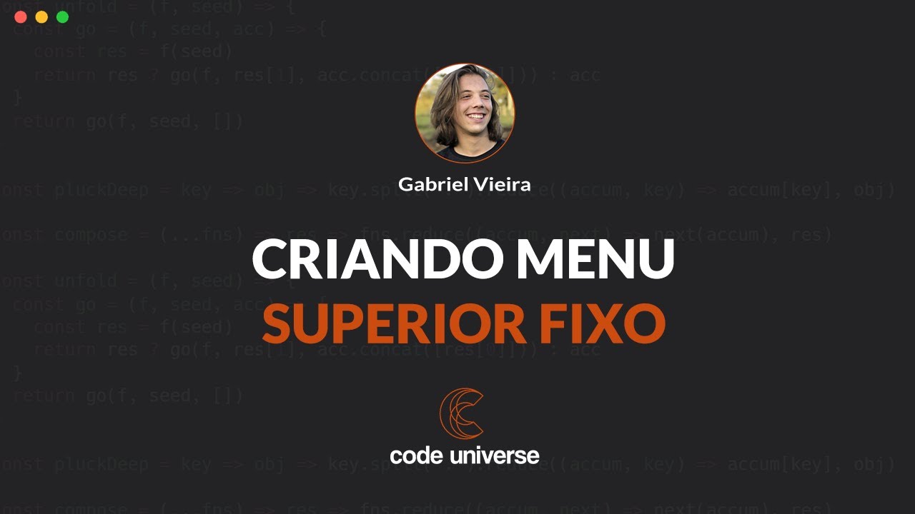 CodeUniverseBr's tweet card. Criando menu fixo no topo da página em HTML e CSS | Code Universe