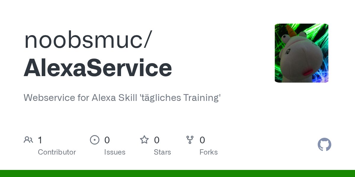 DomLindemann's tweet card. Webservice for Alexa Skill 'tägliches Training'. Contribute to noobsmuc/AlexaService development by creating an account on GitHub.