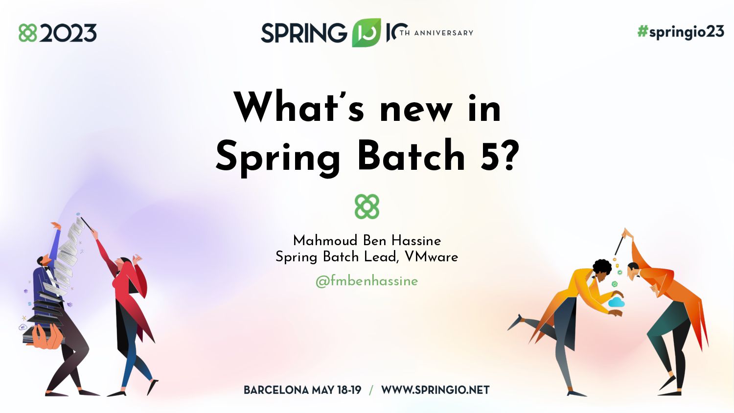 spring_io's tweet card. What's new in Spring Batch 5?