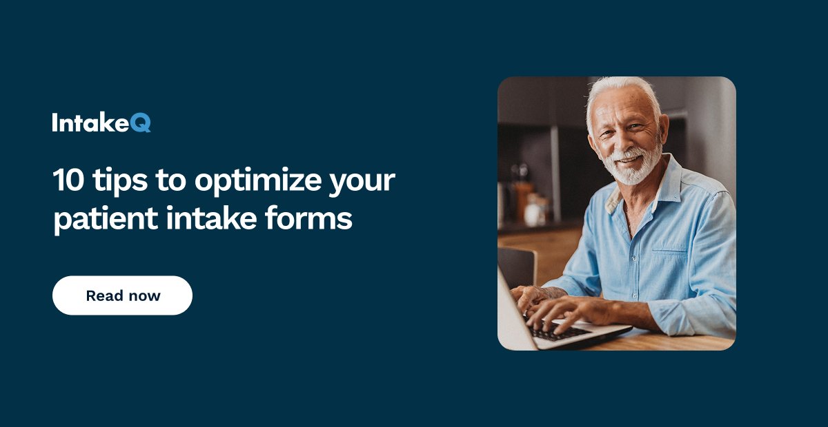 DarshTechs's tweet card. Patient intake forms are valuable tools to improve efficiency and the patient experience. Here are 10 essential ways to optimize your forms.