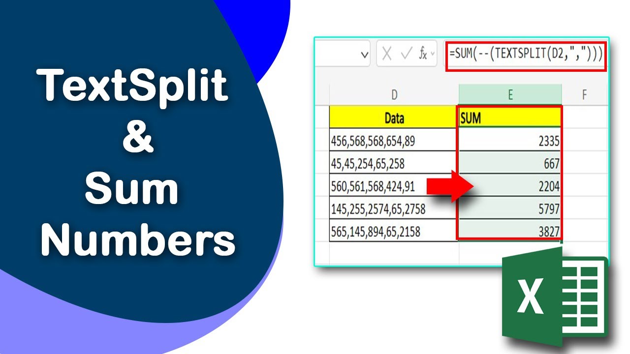 RehanaDhaka1216's tweet card. How to use Text Split Function and Sum Numbers in Excel