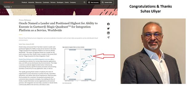 ImplementingICS's tweet card. We are excited and humbled to share that Gartner has named OIC a Leader and Positioned Highest for Ability to Execute in Gartner® Magic Quadrant™ for… Oracle Named a Leader and Positioned Highest for...